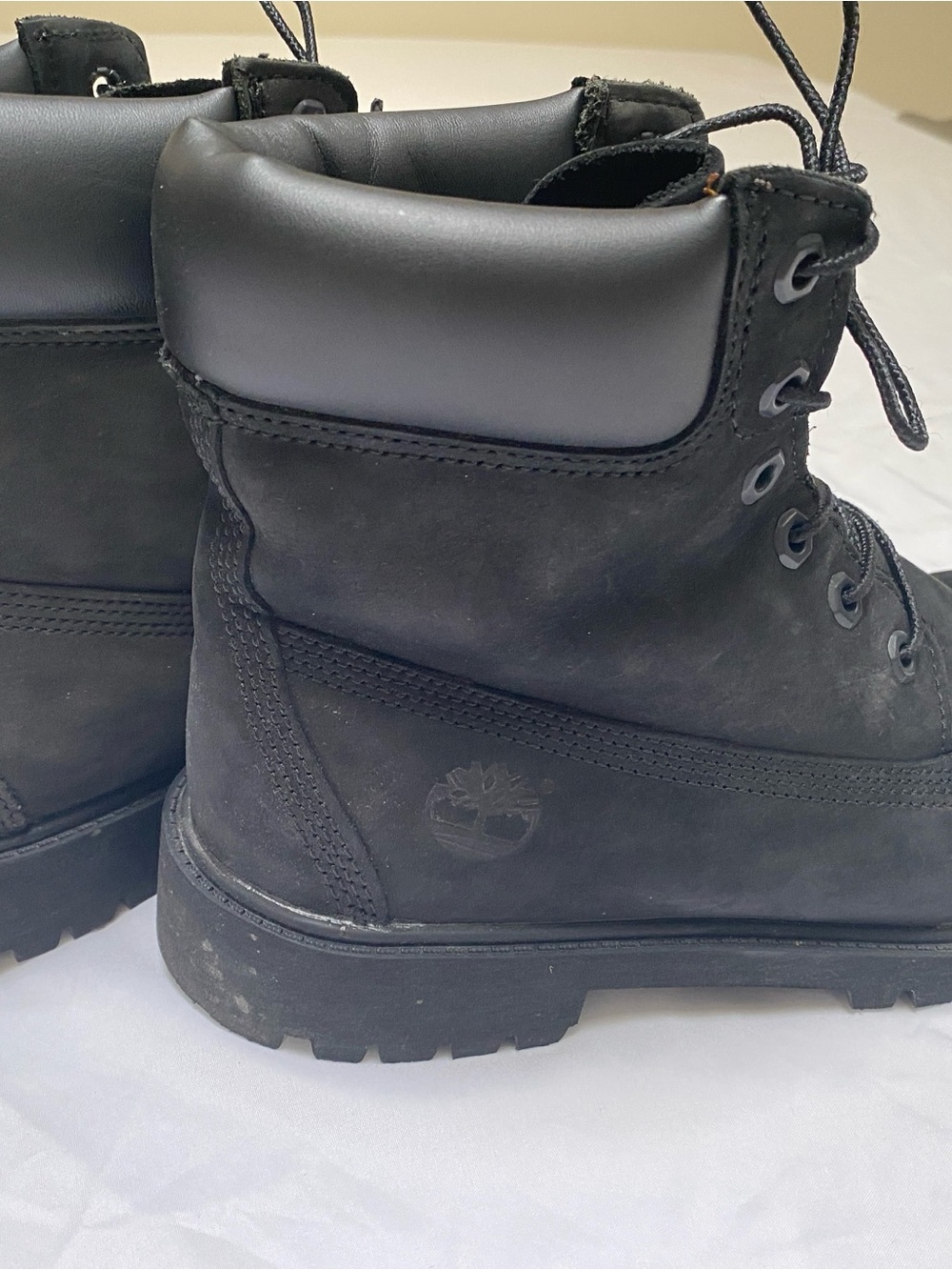 Timberland Black Leather Lace-Up Boots
